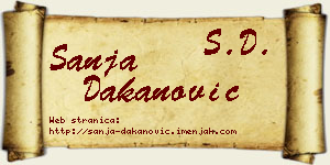 Sanja Dakanović vizit kartica